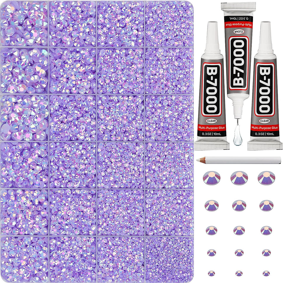 Worthofbest front packaging showcasing full lavender bedazzling kit and contents