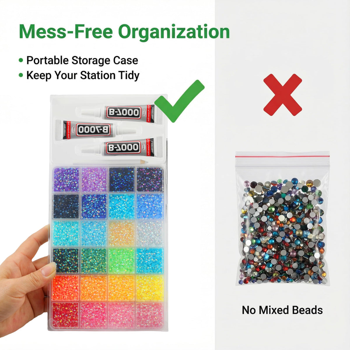 Worthofbest nail art application with gems showing professional sparkle and fine placement