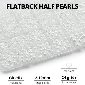 Worthofbest top view of 24-grid storage box with sorted pearls, fast access and tidy organization