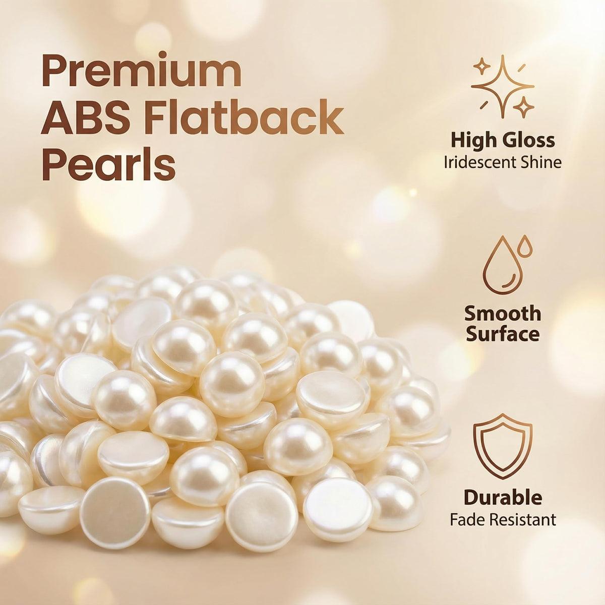 Worthofbest hand holding various pearl sizes showing scale and selection benefit for projects