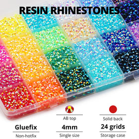 Worthofbest 24-grid organizer holding sorted multicolor gems for easy access and storage