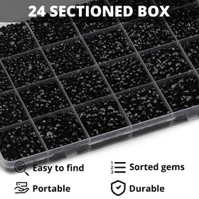 Worthofbest open storage box with sorted rhinestones for quick access