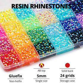 Worthofbest 24-compartment storage case with mixed-color gems sorted for easy access