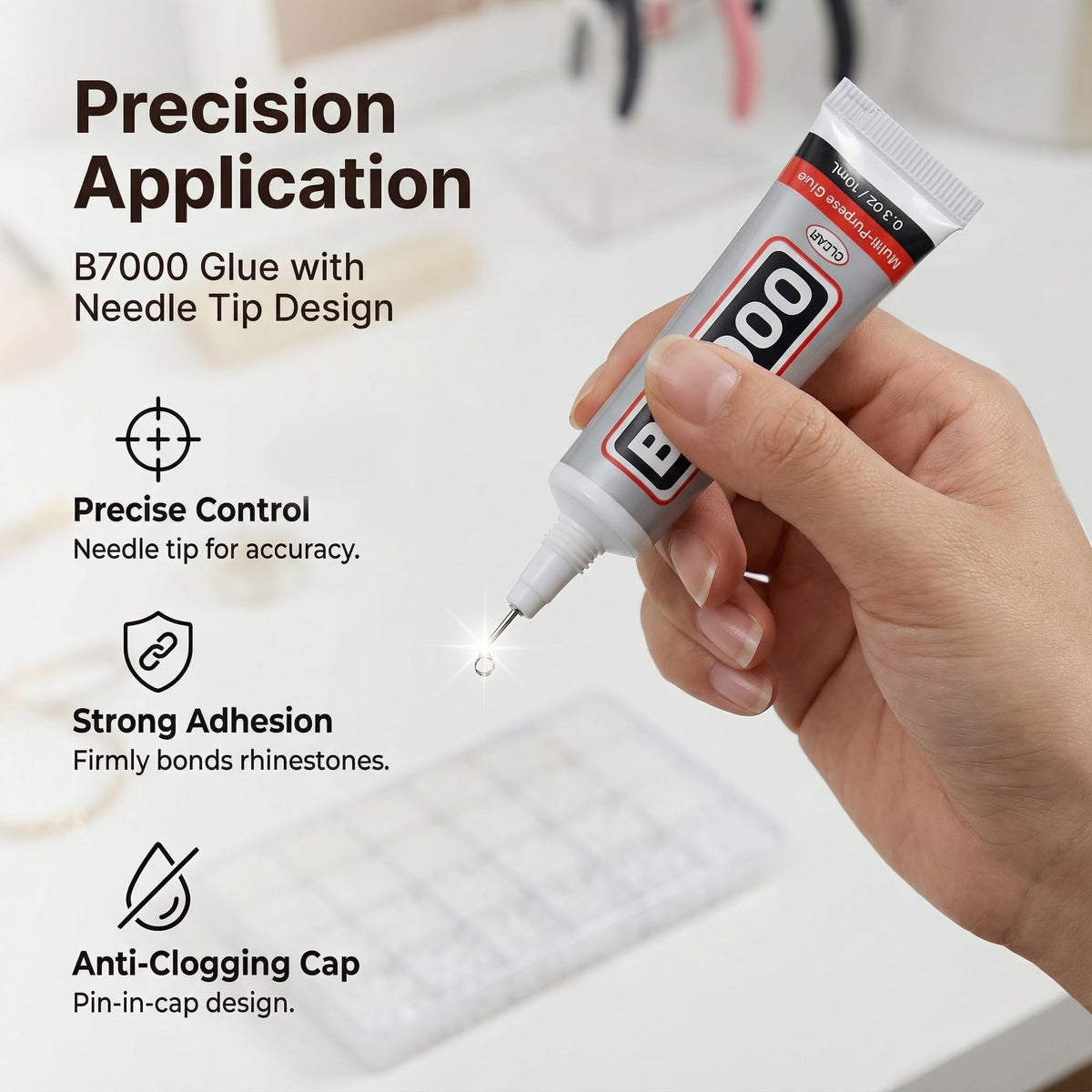 Worthofbest precision tweezers and white wax picker pencil for accurate placement