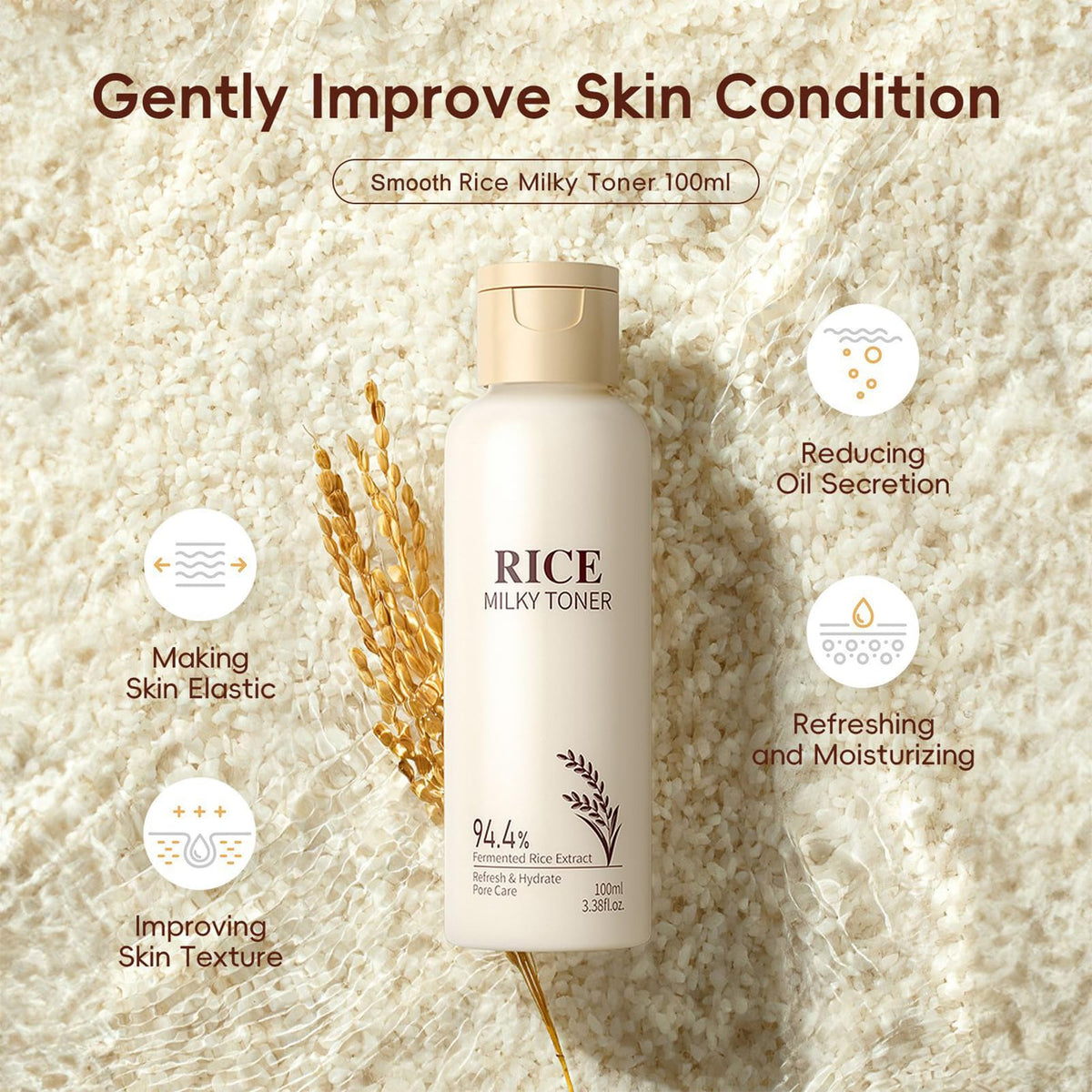 wouglay rice serum dropper dispensing lightweight serum to boost skin hydration and smoothness