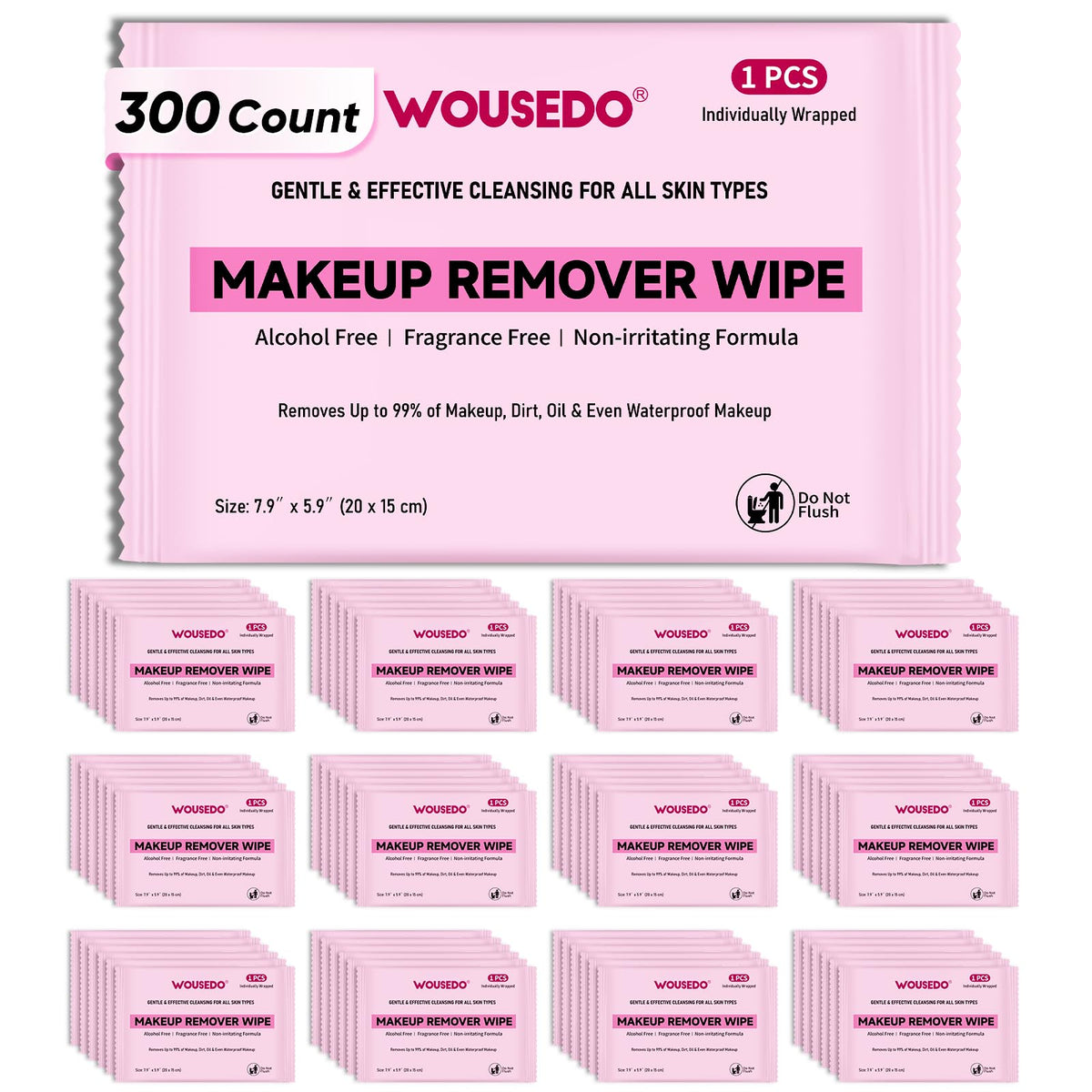WOUSEDO front pack showing 300-count bulk and branding for value
