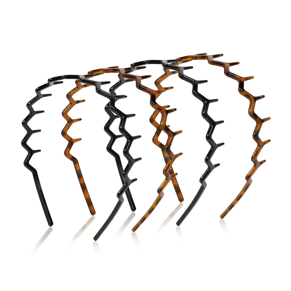 WOVOWOVO front view showing four zig zag headbands for secure styling