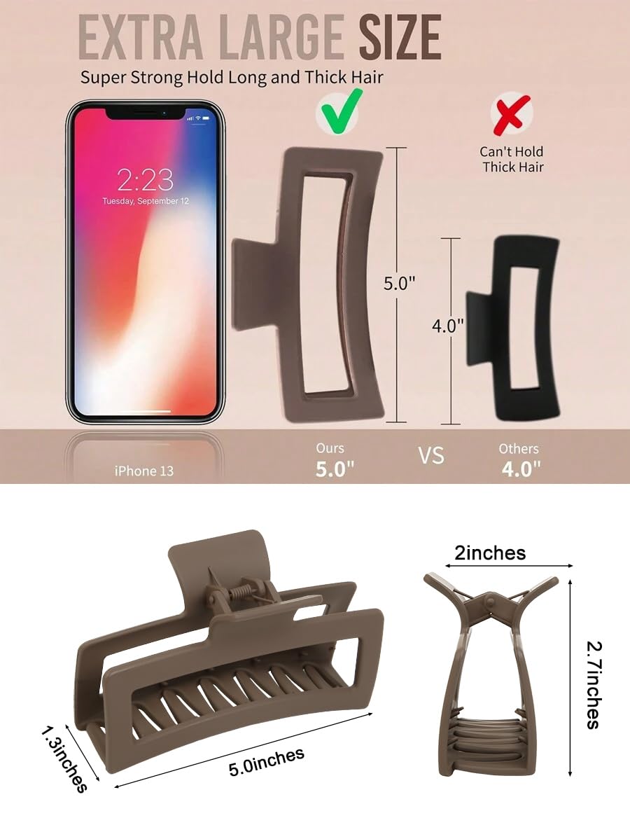 WOVOWOVO hand holding clip showing 5-inch scale and ease