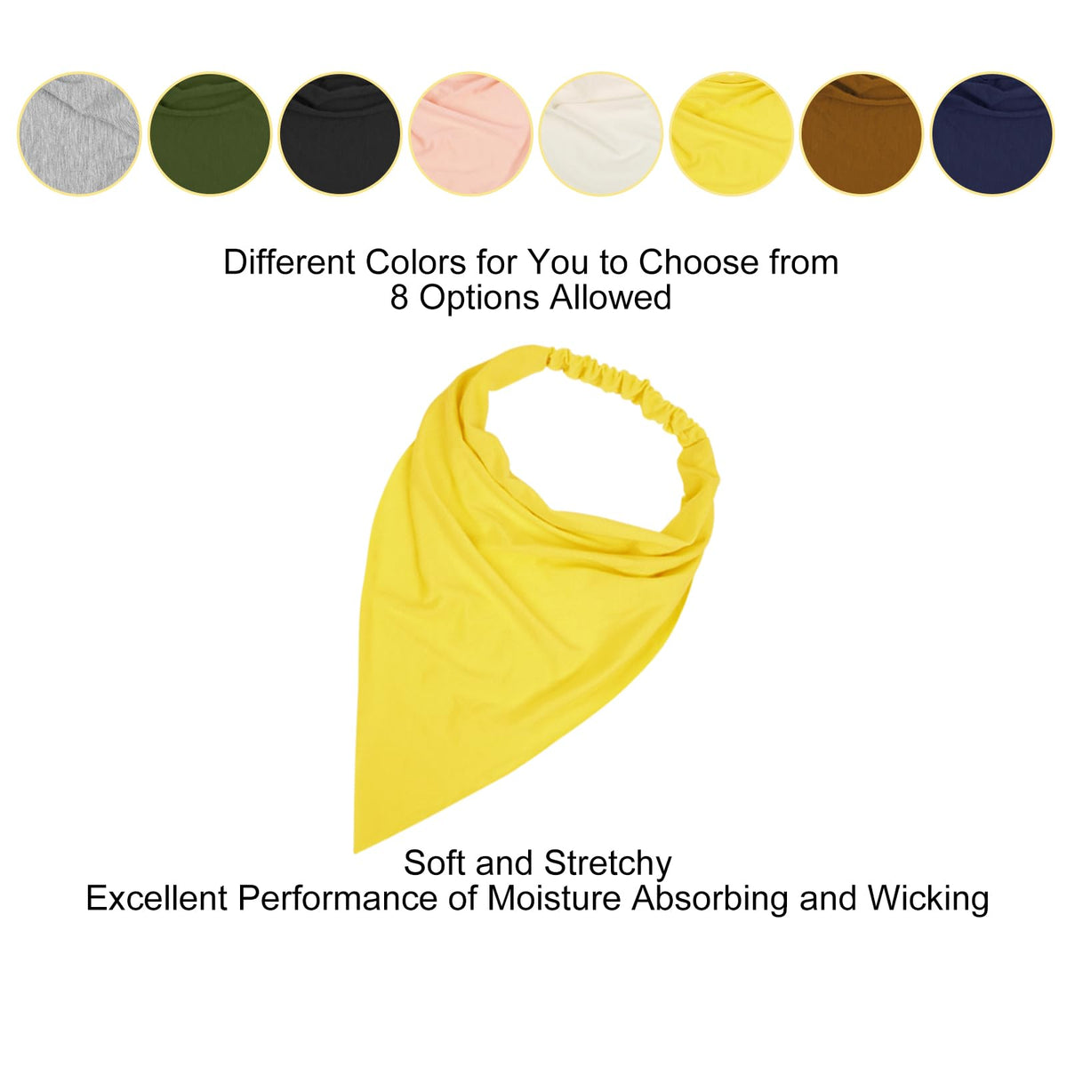WOVOWOVO headscarf used during yoga showing secure, non-slip fit
