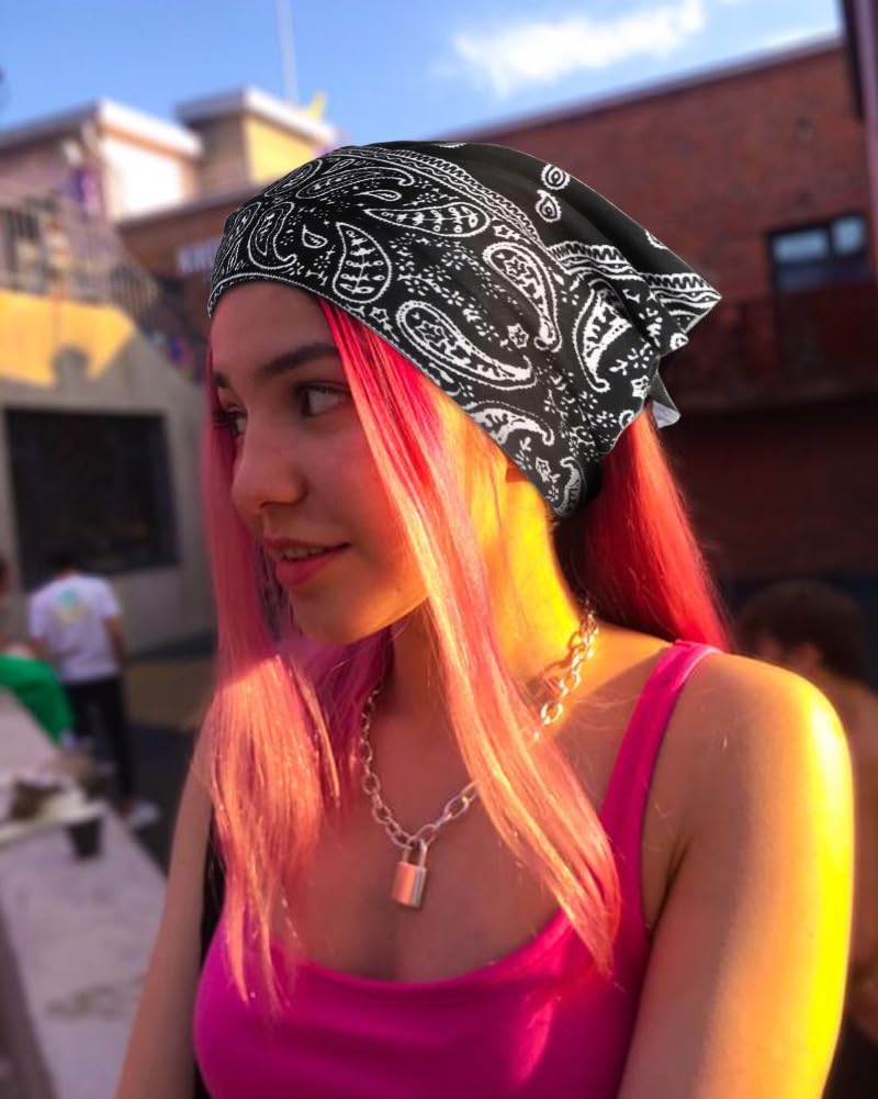 WOVOWOVO headscarf used during yoga showing sweat management and hold