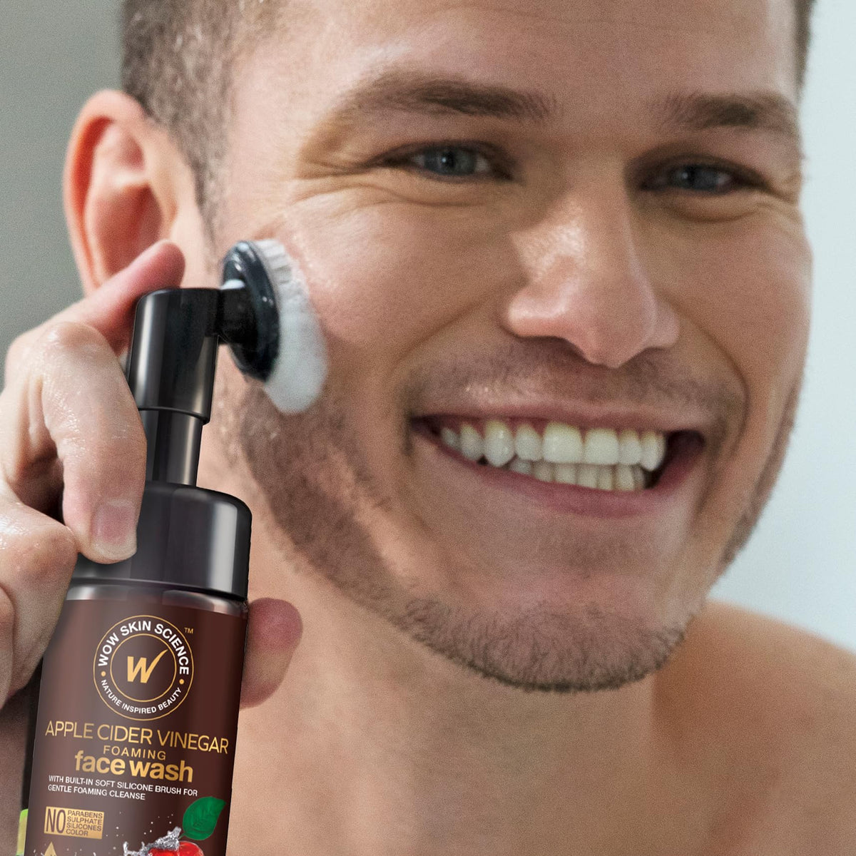 WOW Skin Science ingredients display with apple cider vinegar and aloe