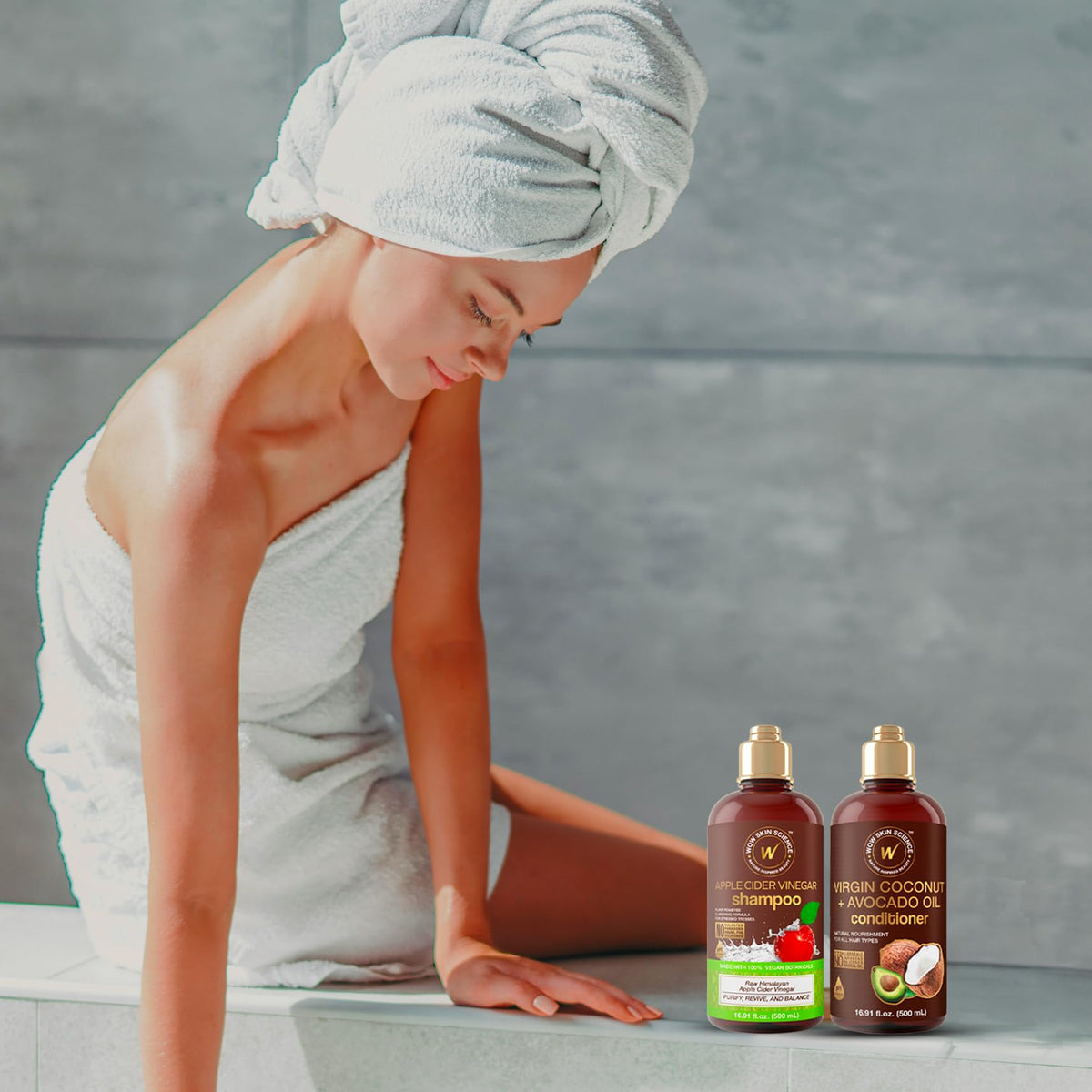 WOW Skin Science shampoo pouring texture close-up demonstrating gentle lathering benefit