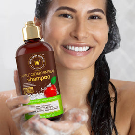 WOW Skin Science after-wash hair result showing shinier, smoother-looking hair benefits