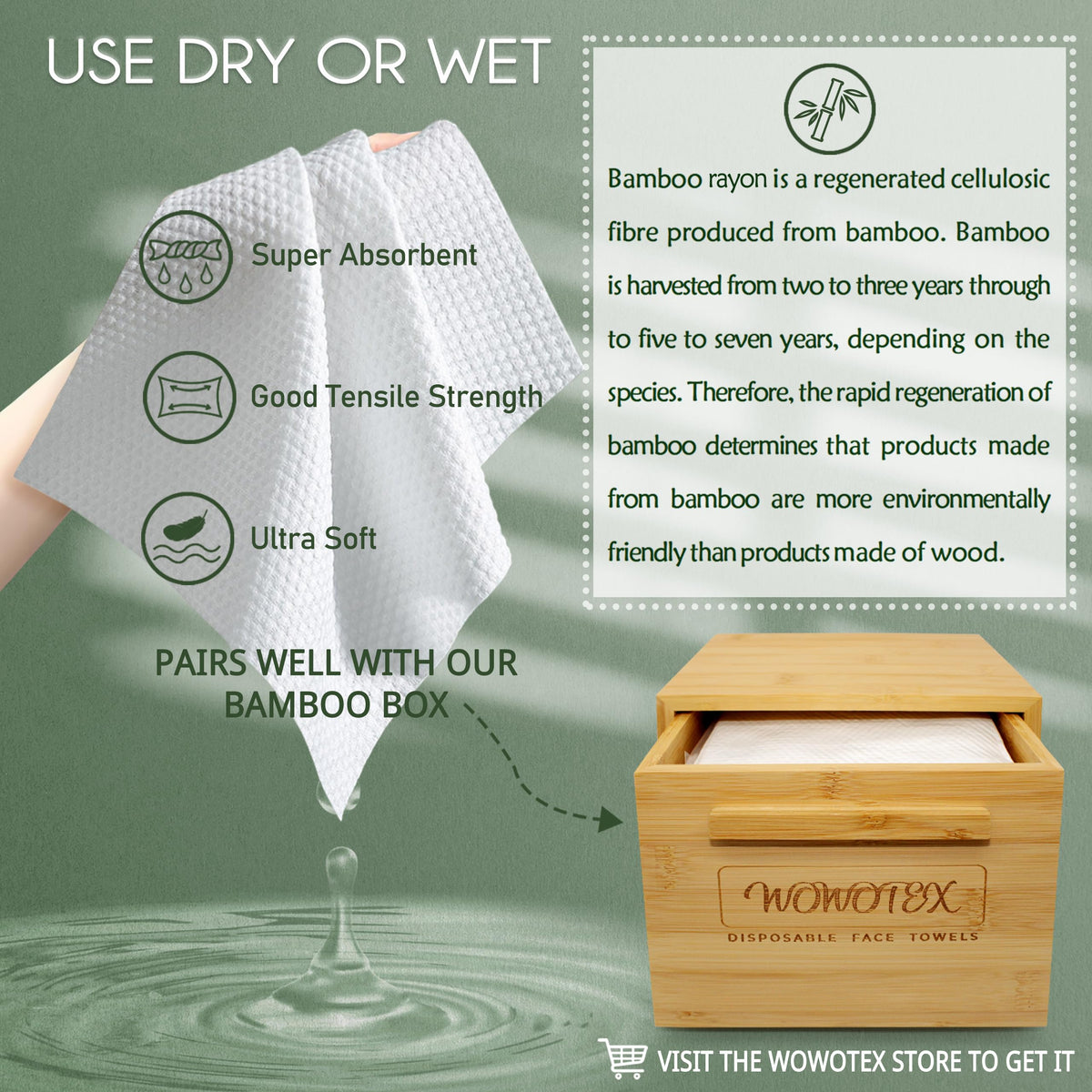 WOWOTEX towel removing makeup from face, showcases effective cleansing