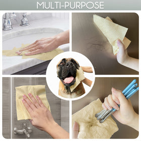 WOWOTEX travel kit scene with towels in pouch for portable, hygienic cleansing benefit