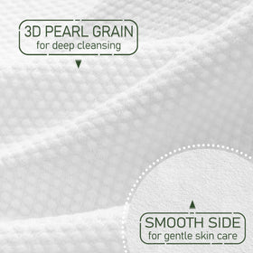 WOWOTEX towel held in hand damp, demonstrates strength and gentle touch