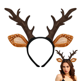 woxafo antlers headband front view showing reindeer horns and ears, adds festive charm