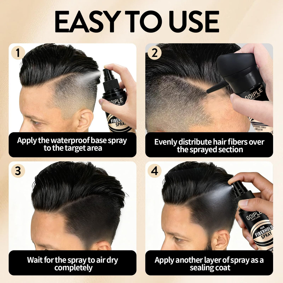 WOZUTUNT holding spray applied to beard for defined, non-flaky finish
