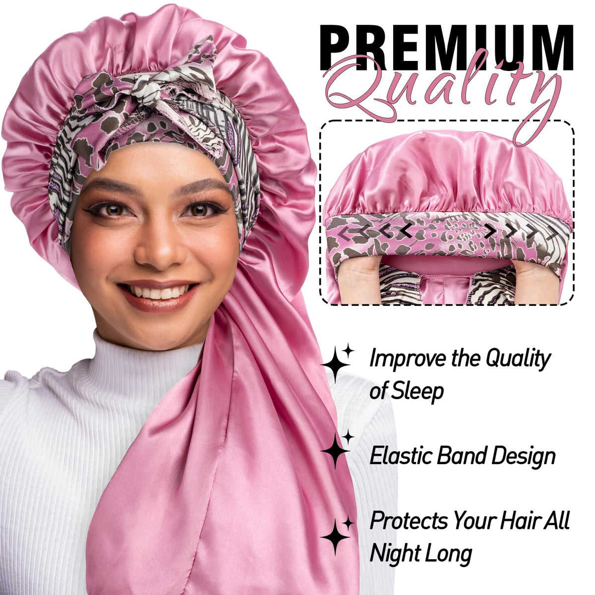 WOZUTUNT close-up satin texture highlighting smooth hair-friendly fabric