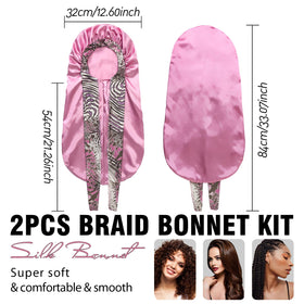 WOZUTUNT bonnet size comparison against long hair to show capacity