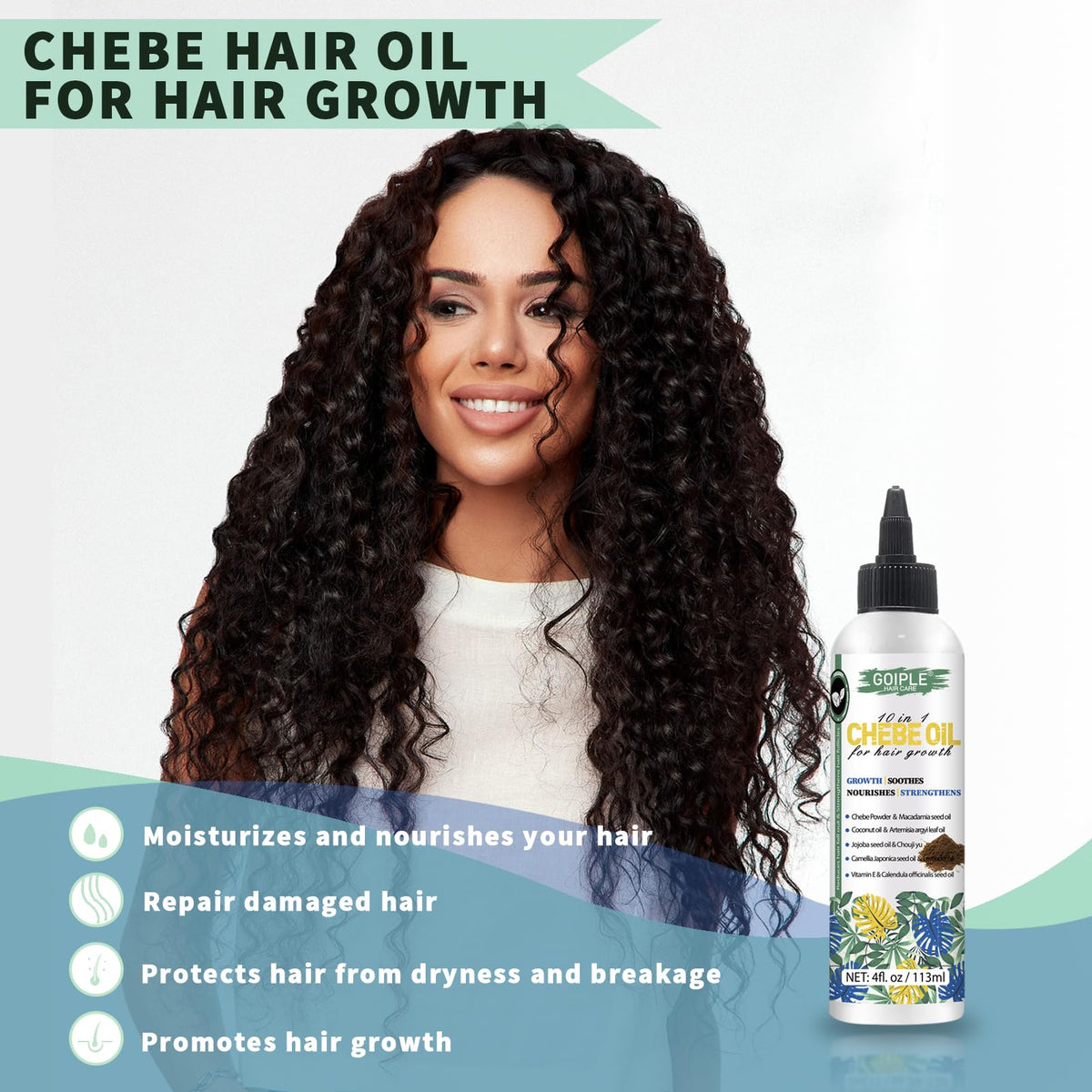 WOZUTUNT applied to scalp during gentle massage to improve moisture retention