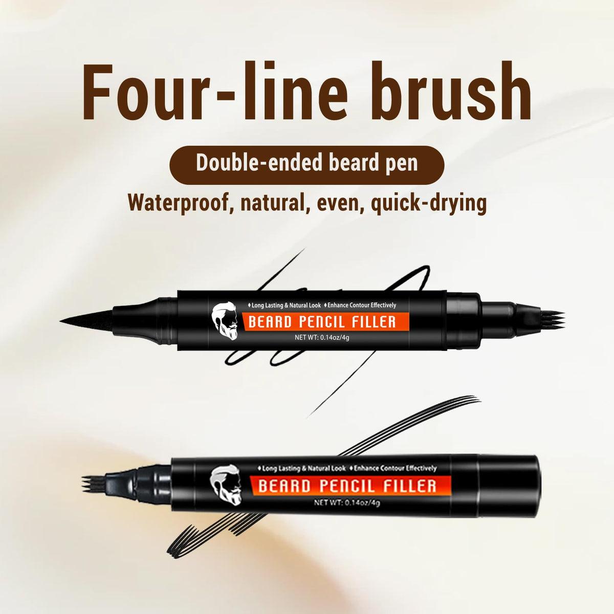 WOZUTUNT dual-tip brush detail for blending and softening beard strokes effectively
