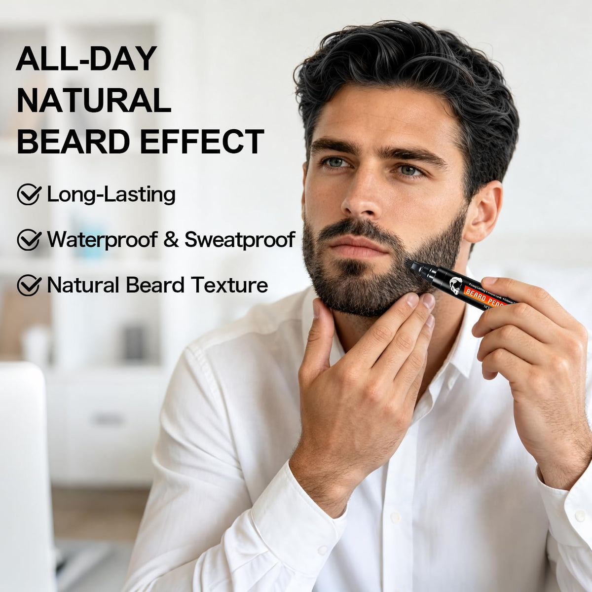 WOZUTUNT enhancement card displaying straight edge for crisp beard and neckline