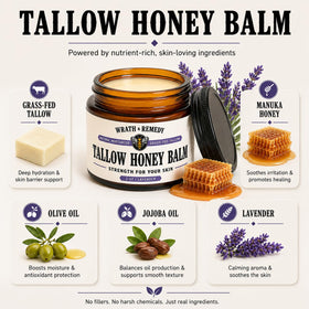 Wrath & Remedy applied to cheek showing gentle hydration for dry skin