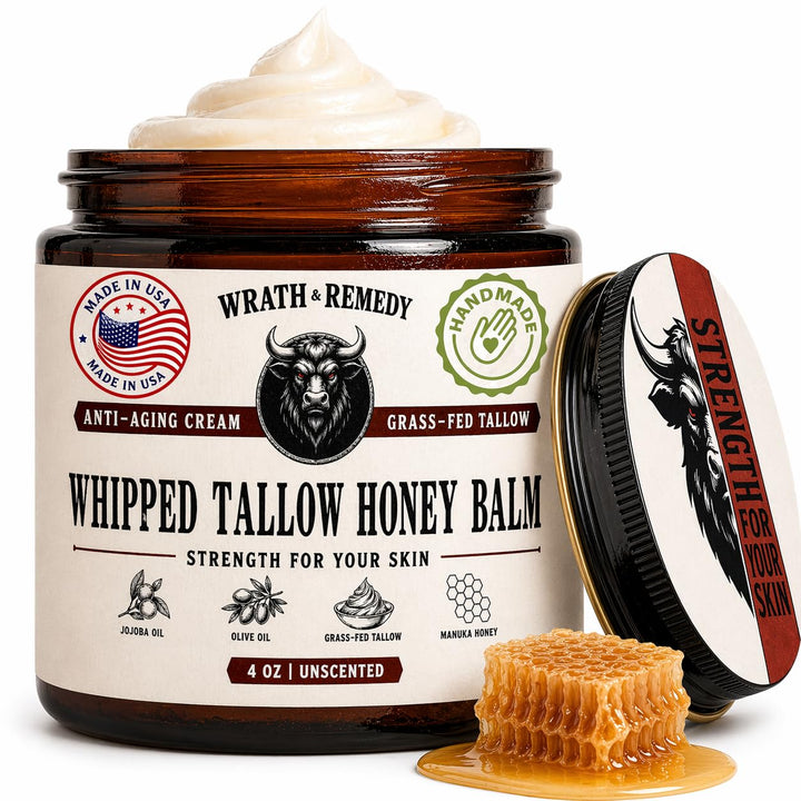 Wrath & Remedy front jar view showing label and 4 oz size, clear ingredient callout
