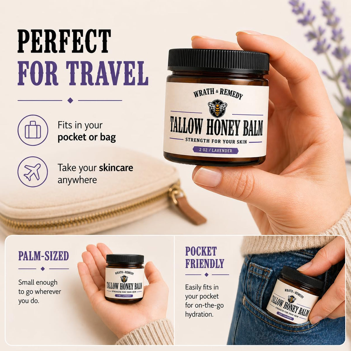 Wrath & Remedy with Manuka honey and flowers highlighting natural ingredient benefit