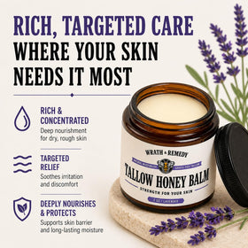 Wrath & Remedy open jar close-up showing dense texture and quick skin melting