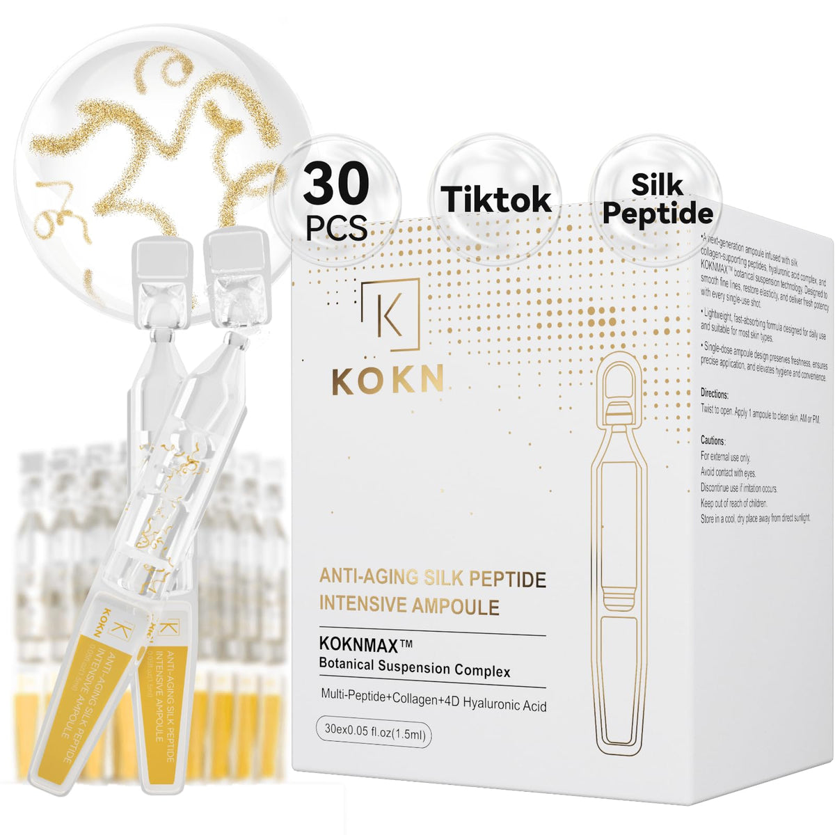 WSNDNSWR front packaging ampoule showing product benefit of visible lifting