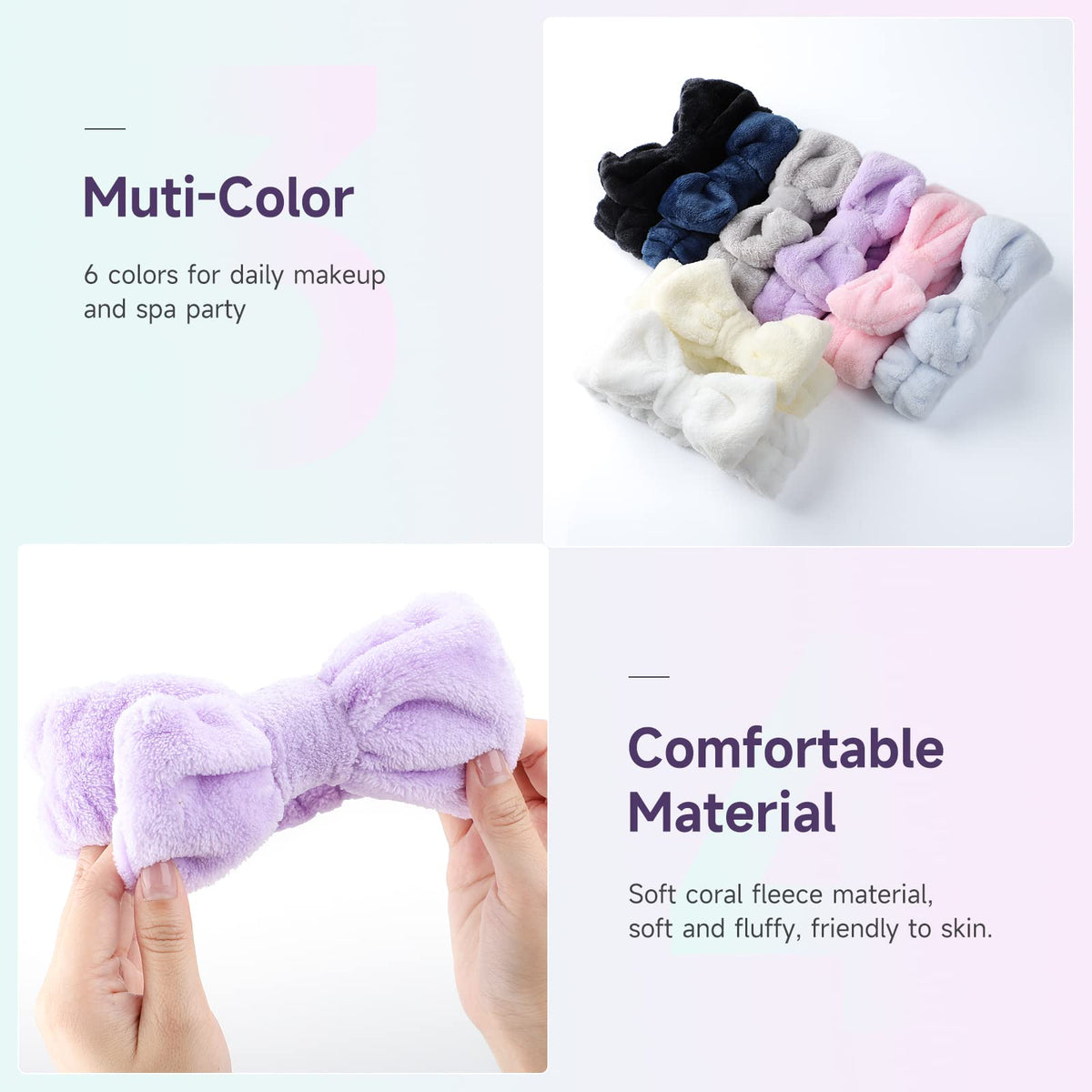 WSYUB headband worn during skincare routine, keeps hair away from face