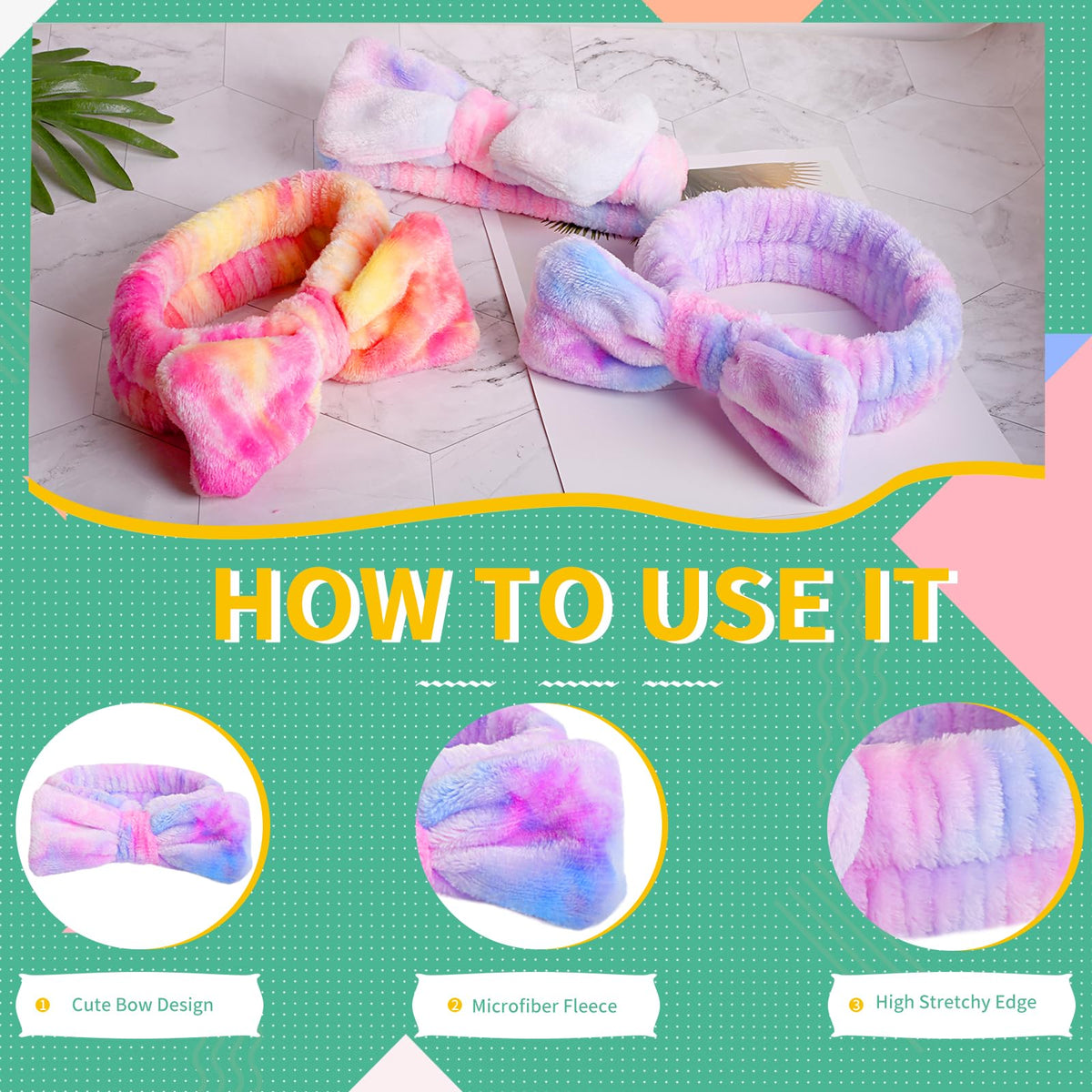 WSYUB headband worn by teen keeping hair back during skincare