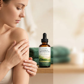 wuliao NYVORIS label and ingredients detail highlighting cold-pressed Cyperus Rotundus