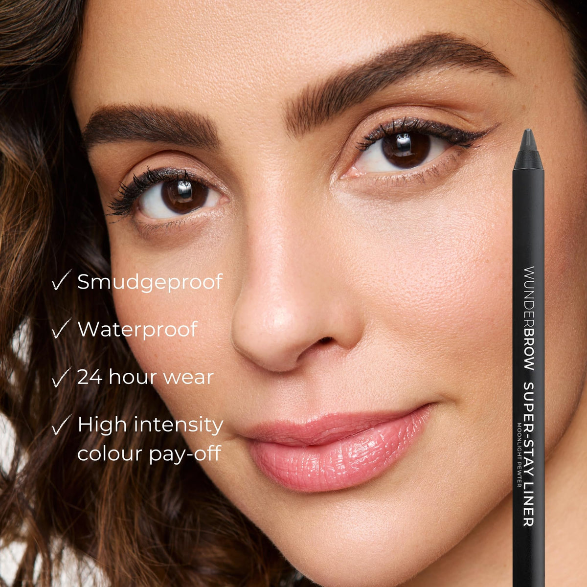 WUNDERBROW pencil held in hand for size comparison and easy portability benefit