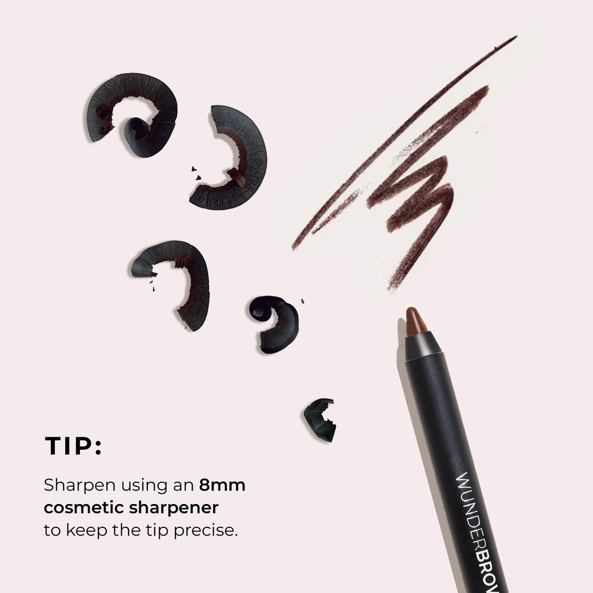WUNDERBROW eyeliner applied on eyelid illustrating crisp line and long-wear benefit
