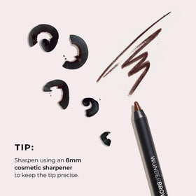 WUNDERBROW eyeliner applied on eyelid illustrating crisp line and long-wear benefit