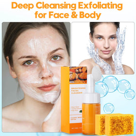Wuzhenfa turmeric cleansing mousse bottle label detail with clear instructions