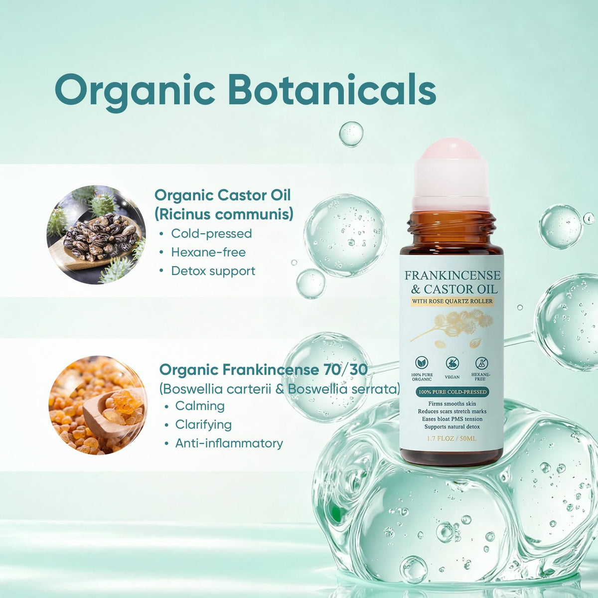 WVJIGE oil texture pour displaying rich castor oil for deep hydration benefits