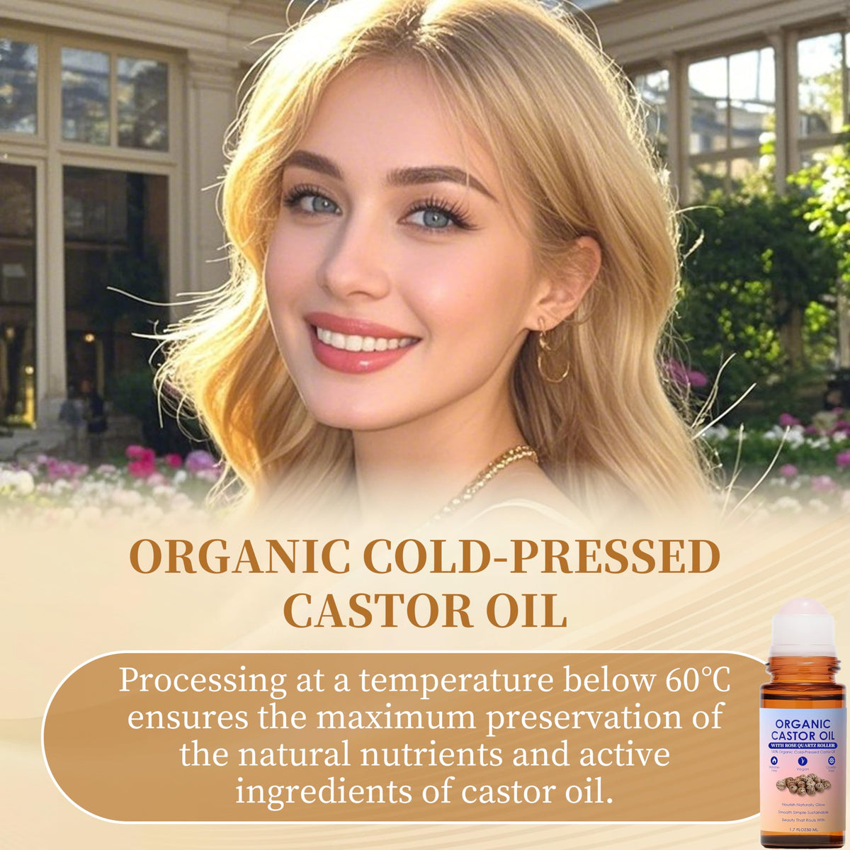 WXZTC rose quartz roller head detail providing cool, smooth application