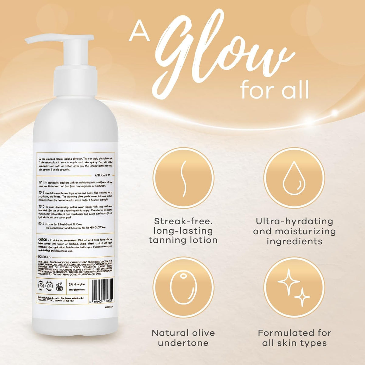 XEN-GLOW face application close-up for gentle, sensitive-skin glow