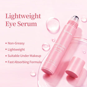 Xenjura under-eye application on model to reduce puffiness