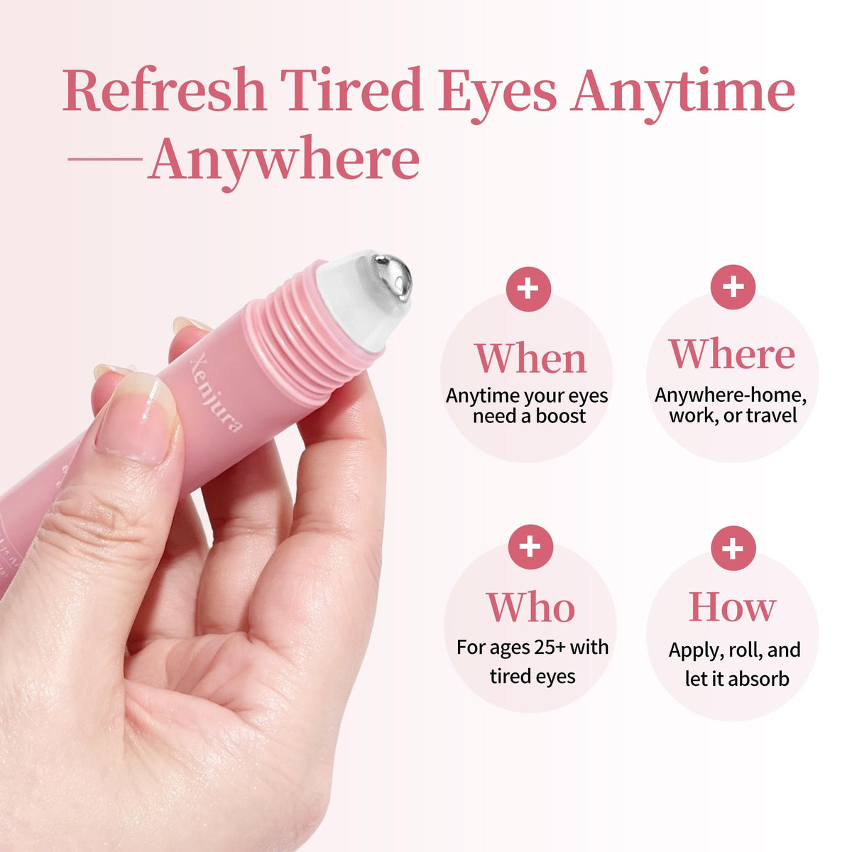 Xenjura label close-up highlighting retinol and caffeine ingredients