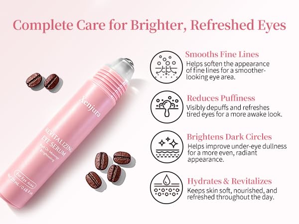 Xenjura on vanity in morning light promoting refreshed eyes