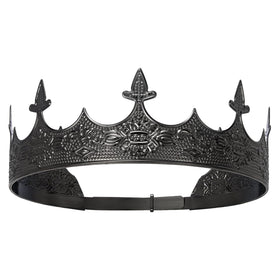 XEUZK black king crown front view showing regal shape and costume impact