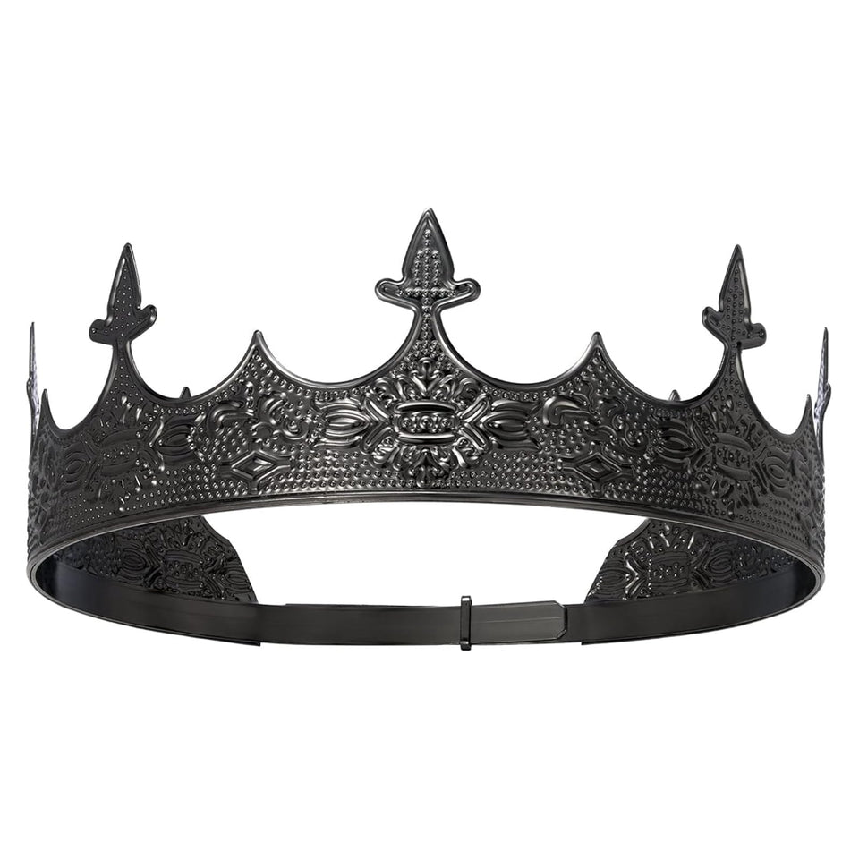 XEUZK black king crown front view showing regal shape and costume impact