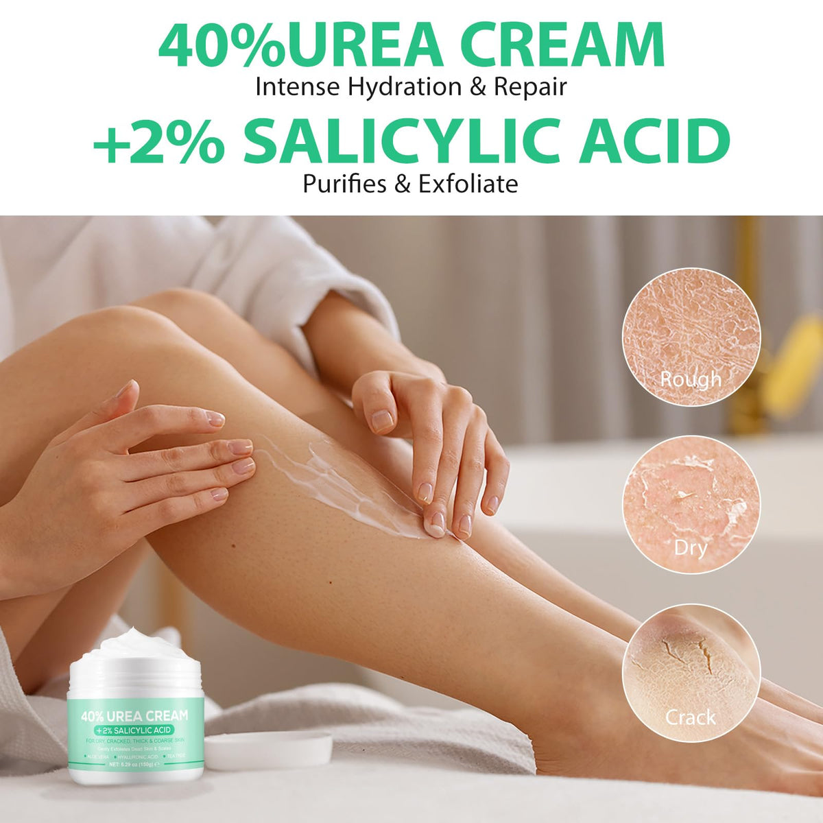 XIAMOFUZHOU ingredients display with aloe tea tree and hyaluronic acid highlighting soothing benefits
