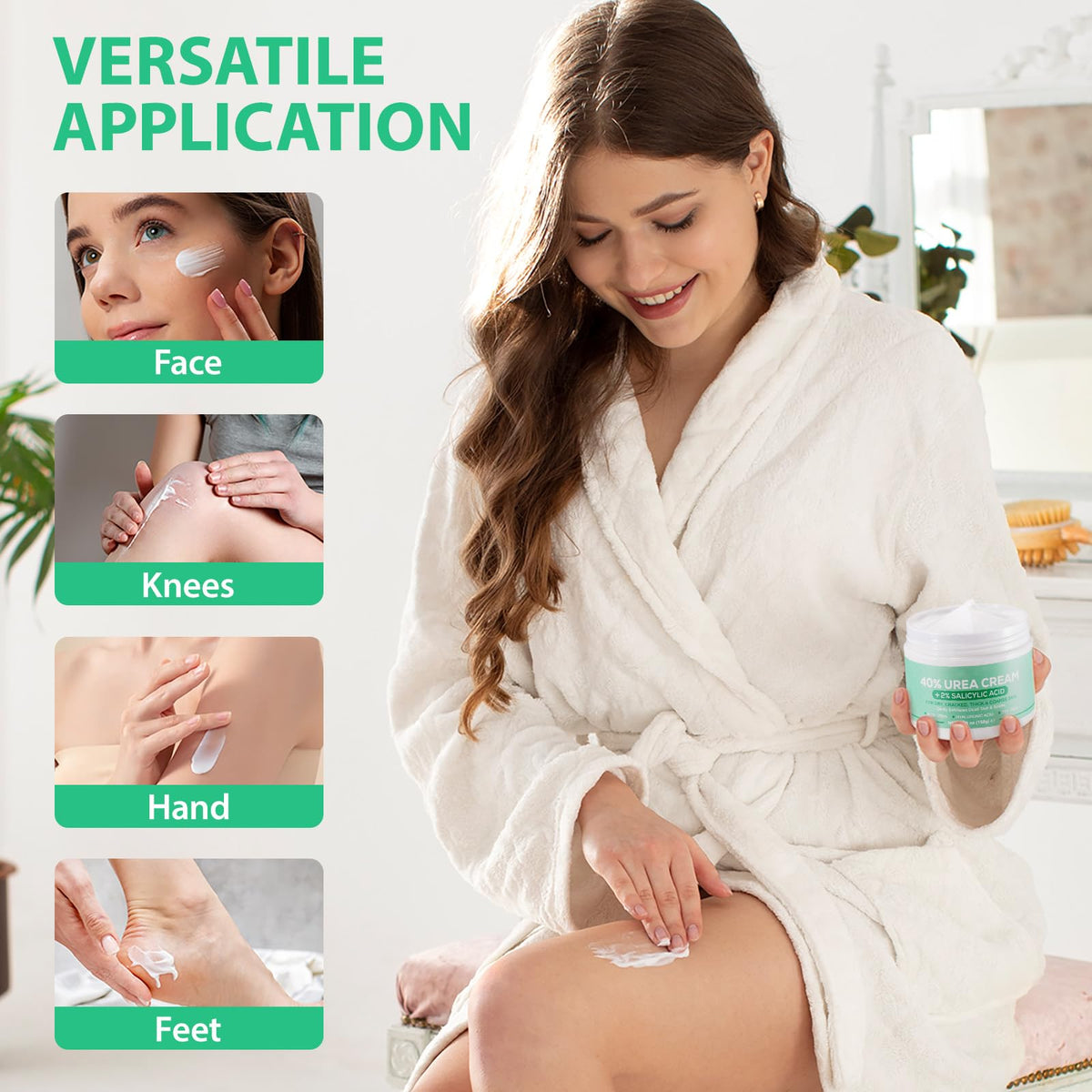 XIAMOFUZHOU on bathroom shelf beside towels conveying daily skincare routine convenience