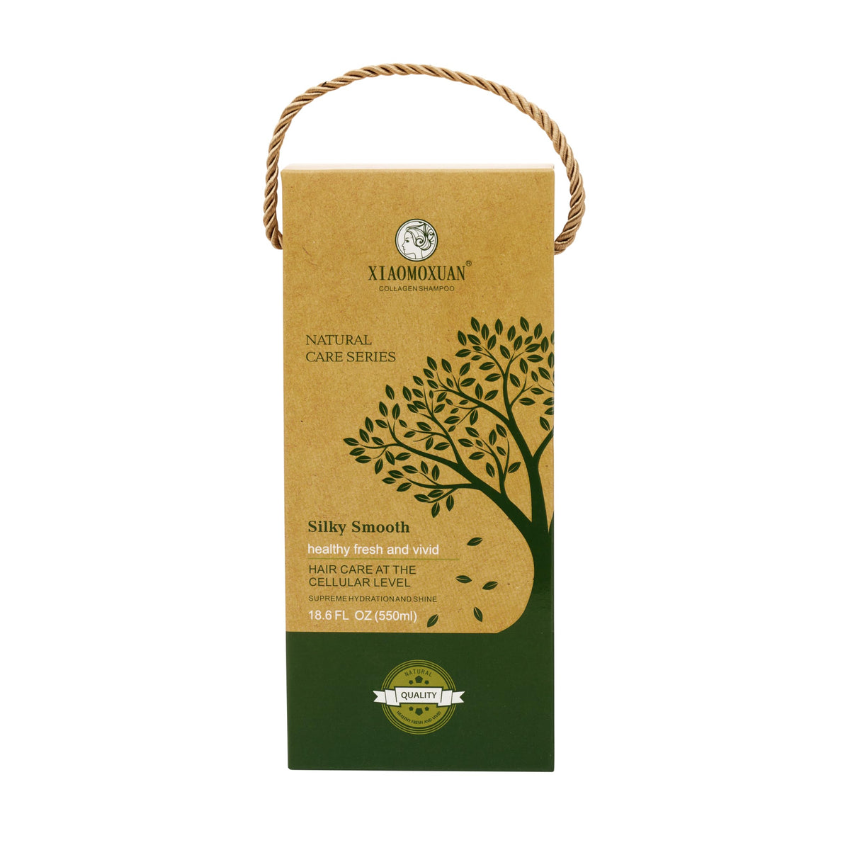 Xiaomoxuan collage of tea tree leaves and collagen peptides indicating natural boost